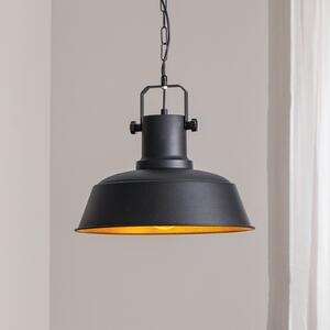 ROYALTECH Orema κρεμαστό φωτιστικό, μαύρο, Ø 40 cm, μέταλλο, E27, ρυθμιζόμενος, Μαύρο, Σαλόνι / τραπεζαρία, Μέταλλο, Vintage