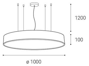 LED2 - Led Dimmable κρεμαστό φωτιστικό οροφής MONO LED/153W/230V 3000K/4000K λευκό