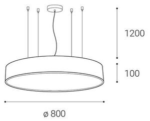 LED2 - Led Dimmable κρεμαστό φωτιστικό οροφής MONO LED/100W/230V 3000K/4000K λευκό