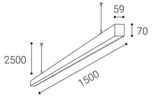 LED2 - Πολύφωτο LED με συρματόσχοινο NOLI LED/60W/230V 3000K/3500K/4000K λευκό