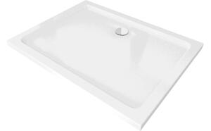 Mexen Flat ορθογώνιος δίσκος ντους slim 110 x 80 cm, λευκός, σιφόνι χρωμέ - 40108011