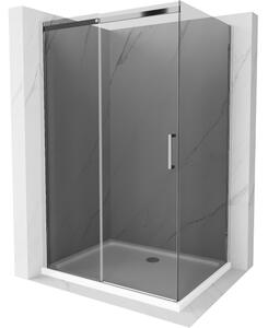 Mexen Omega καμπίνα ντους συρόμενη 100 x 90 cm, γραφίτης, χρώμιο + ντουζιέρα Flat