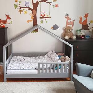 Κρεβάτι Παιδικό Montessori House Bed με Κάγκελα 30cm σε Γκρι Χρώμα Ξύλου 90×200cm Luletto (Δώρο 10%