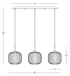 Zambelis 22074 - Κρεμαστό φωτιστικό οροφής ράγα 3xE27/40W/230V