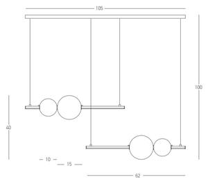 Zambelis 22234 - Led Dimmable κρεμαστό φωτιστικό οροφής LED/22W/230V μαύρο