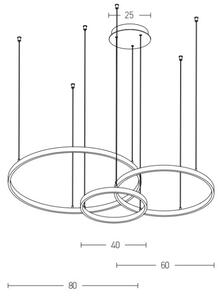 Zambelis 1956 - Πολύφωτο LED με συρματόσχοινο LED/136W/230V χρυσαφί