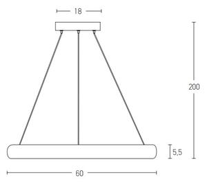 Zambelis 2055 - Led Dimmable κρεμαστό φωτιστικό οροφής LED/50W/230V διάμετρος 60 cm καφέ