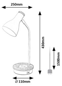 Rabalux 74001 - Dimming touch επιτραπέζια λάμπα MOSLEY 1xE14/25W/230V