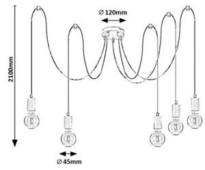 Rabalux 72075 - Πολύφωτο με συρματόσχοινο DOLLIEN 5xE27/60W/230V οξιά