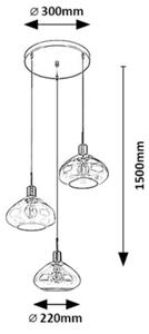 Rabalux 72023 - Πολύφωτο με συρματόσχοινο DVORA 3xE27/40W/230V