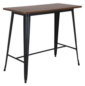 RELIX Wood Dark Oak Τραπέζι Bar-Pro, Μέταλλο Βαφή Μαύρο 120x60x102cm