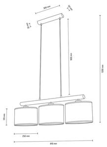 Spot-Light 1037400111525 - Κρεμαστό φωτιστικό οροφής MERCEDES 3xE27/40W/230V δρυς