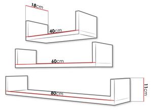 ΣΕΤ 3x Ράφι τοίχου TRIO λευκό