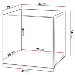 Wall cabinet CALABRINI 34x34 cm μαύρο