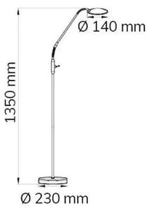 Wofi 3446.01.54.7000 - Επιδαπέδια λάμπα dimming LED ORTA LED/12W/230V χρώμιο