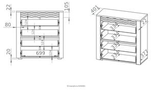 Cabinet VANCO 94x92 cm καφέ