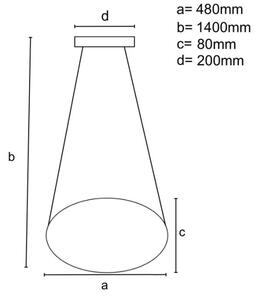 Led Dimmable κρεμαστό φωτιστικό οροφής LED/65W/230V 3000-6500K χρυσαφί + τηλεχειριστήριο