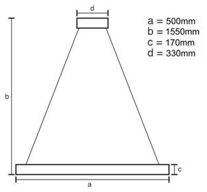 Led Dimmable κρεμαστό φωτιστικό οροφής LED/70W/230V 3000-6500K χρυσαφί + τηλεχειριστήριο