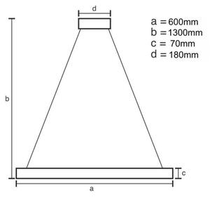 Led Dimmable κρεμαστό φωτιστικό οροφής LED/40W/230V 3000-6500K χρυσαφί + τηλεχειριστήριο