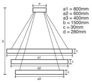 Led Dimmable κρεμαστό φωτιστικό οροφής LED/210W/230V 3000-6500K ασήμι + RC