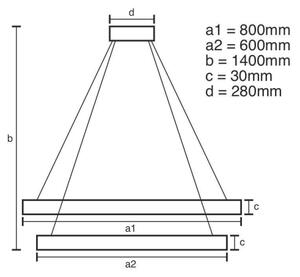 Led Dimmable κρεμαστό φωτιστικό οροφής LED/160W/230V 3000-6500K ασήμι + RC