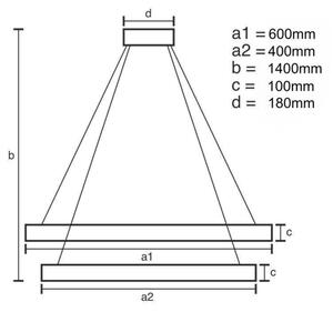 Led Dimmable κρεμαστό φωτιστικό οροφής LED/65W/230V 3000-6500K χρώμιο/χρυσαφί + RC