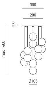 Gea Luce SFERA S6 G - Πολύφωτο με συρματόσχοινο SFERA 6xG9/28W/230V