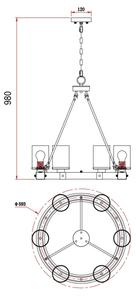 Globo 15555-6H - Κρεμαστό φωτιστικό οροφής LILA 6xE27/60W/230V