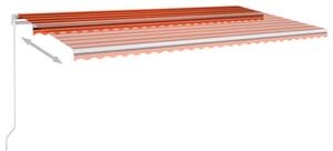 VidaXL Τέντα Συρόμενη Χειροκίνητη με LED Πορτοκαλί/Καφέ 600 x 350 εκ