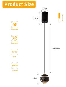 Immax NEO 07220L - Πολύφωτο dimming LED DORMINE 6W/230V γυαλιστερό μαύρο Tuya +RC