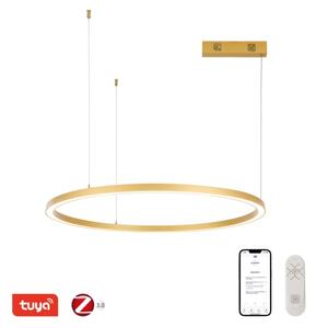 Immax NEO 07217L-Led Dimmable κρεμαστό φωτιστικό οροφής FINO 60W/230V 80cm χρυσαφί Tuya+RC