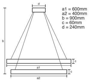 Led Dimmable κρεμαστό φωτιστικό οροφής LED/135W/230V 3000-6500K + τηλεχειριστήριο