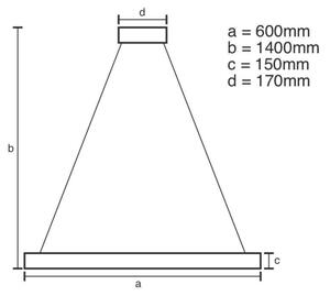 Brilagi - LED Dimming κρεμαστό φωτιστικό οροφής HALO LED/40W/230V + RC