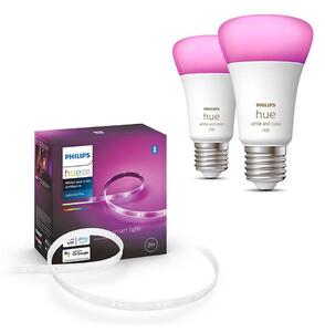 ΣΕΤ -Ταινία LED RGBW Dimmable Philips Hue 2m 20W/230V + 2x Λαμπτήρας LED E27/9W