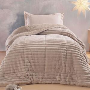 Γούνινο Κουβερτοπάπλωμα Μονό (160x220) Rythmos Butter Beige