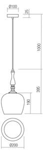 Redo 01-2752 - Κρεμαστό φωτιστικό οροφής TOLL 1xE27/42W/230V μαύρο