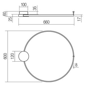 Redo 01-3103 - Φωτιστικό τοίχου LED ATOM LED/20W/230V διάμετρος 60 cm