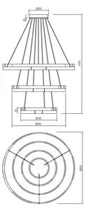 Redo 01-3181 - Led Dimmable κρεμαστό φωτιστικό οροφής CASTLE LED/80W/230V χρυσαφί