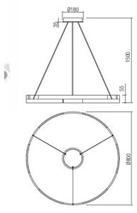 Redo 01-3175 - Led Dimmable κρεμαστό φωτιστικό οροφής CASTLE LED/45W/230V χρυσαφί