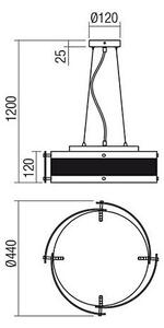 Redo 01-1435 - Κρεμαστό φωτιστικό οροφής ZELDA 3xE27/42W/230V διάμετρος 44 cm