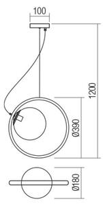 Redo 01-2321 - -Κρεμαστό φωτιστικό οροφής KLEIDI 1xE27/42W/230V διάμετρος 39 cm καφέ