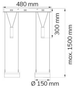 Wofi 7263.04.54.6000 - Led Dimmable κρεμαστό φωτιστικό οροφής 2xLED/7,5W/230V + 2xLED/1W