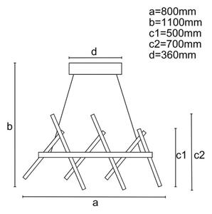 Led Dimmable κρεμαστό φωτιστικό οροφής LED/80W/230V 3000-6500K + τηλεχειριστήριο