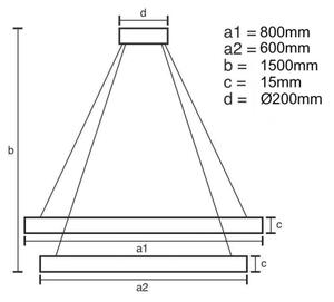 Led Dimmable κρεμαστό φωτιστικό οροφής LED/90W/230V 3000-6500K + τηλεχειριστήριο