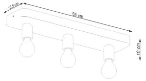 Sollux SL.1158 - Φωτιστικό σποτ TAVO 3xE27/15W/230V τσιμέντο