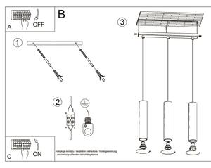 Sollux SL.1201 - Πολύφωτο με συρματόσχοινο LAGOS 3xGU10/10W/230V χρυσαφί