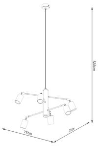 Sollux SL.1207 - Κρεμαστό φωτιστικό οροφής LEMMI 6xGU10/10W/230V μαύρο