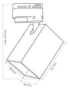 Σποτ για σύστημα ράγας SQUARE 1xGU10/10W/230V μαύρο