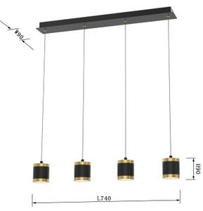 Wofi 7003-404-Led Dimmable κρεμαστό φωτιστικό οροφής TOULOUSE LED/34W/230V μαύρο/χρυσαφί