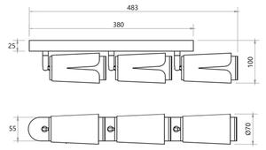 Φωτιστικό σποτ ΛΟΥΛΟΥΔΙΑ 3xGU10/8W/230V μαύρο